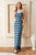 Aegean Blue Striped Cutout Tassel Maxi Dress Elenista