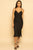Black Satin Cami Midi Slip Dress dress OLIVACEOUS