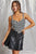 Houndstooth Crystal Trim Heart Tweed Crop Top TOP Elenista