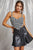 Houndstooth Crystal Trim Heart Tweed Crop Top TOP Elenista