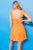 Orange Smocked Ruffle Mini Dress DRESS Elenista