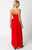 Sofia Strapless Red Linen Maxi Dress