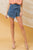 Acid Wash Faux Wrap Denim Skort SKIRT Elenista