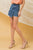 Acid Wash Faux Wrap Denim Skort SKIRT Elenista