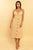 Beige Button Front Ruffled Cotton Linen Midi Dress dress Elenista