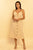 Beige Button Front Ruffled Cotton Linen Midi Dress dress Elenista