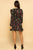 Black Floral Print Button Down Flared Mini Dress dress Elenista Clothing