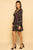 Black Floral Print Button Down Flared Mini Dress dress Elenista Clothing
