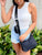 Black Nylon Crossbody Shoulder Bag With Mini Compartment Pouch Bag Elenista