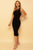 Black One Shoulder Cut Out Midi Dress dress Elenista