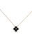 Black Onyx Clover With Gem 14kt Yellow Gold Plated Necklace Neckalce Elenista 