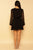 Black Polka Dot Ruffled Semi-Sheer Wrap Mini Dress dress Elenista Clothing