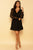 Black Polka Dot Ruffled Semi-Sheer Wrap Mini Dress dress Elenista Clothing