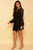 Black Polka Dot Ruffled Semi-Sheer Wrap Mini Dress dress Elenista Clothing