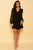 Black Polka Dot Ruffled Semi-Sheer Wrap Mini Dress dress Elenista Clothing