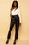 Black Vegan Leather Belted High Waisted Pants Pants Elenista Clothing
