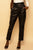 Black Vegan Leather Belted High Waisted Pants Pants Elenista Clothing