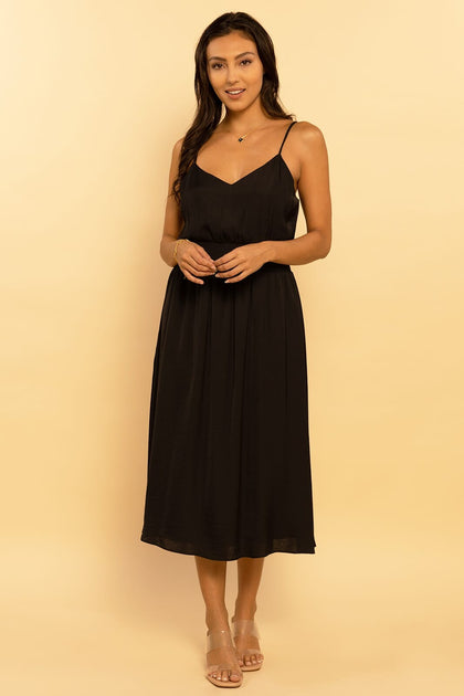 EASILY LOVED WOVEN MIDI DRESS