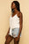 Button Up Tie-Front Strappy White Cami Tank TOP Elenista