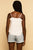 Button Up Tie-Front Strappy White Cami Tank TOP Elenista