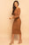 Chocolate Brown Sweetheart Knit Midi Dress Elenista