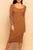 Chocolate Brown Sweetheart Knit Midi Dress Elenista