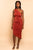 Cinnamon One Shoulder Ruched Midi Dress Elenista