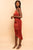 Cinnamon One Shoulder Ruched Midi Dress Elenista