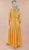 Flowing Mustard Yellow Chiffon Semi Sheer Maxi Dress dress Elenista
