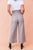 High Waisted Belted Tweed Cropped Flare Beige Pants Pants Elenista Clothing 