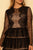 Lace Ruffle Hem Long Sleeve Black Dress dress Elenista Clothing