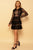 Lace Ruffle Hem Long Sleeve Black Dress dress Elenista Clothing