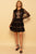 Lace Ruffle Hem Long Sleeve Black Dress dress Elenista Clothing