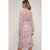 Light Pink Snake Print Tie Neck Midi Dress dress Elenista