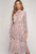 Light Pink Snake Print Tie Neck Midi Dress dress Elenista