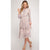 Light Pink Snake Print Tie Neck Midi Dress dress Elenista