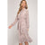 Light Pink Snake Print Tie Neck Midi Dress dress Elenista