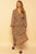 Long Sleeve Cheetah Animal Print Pleated Midi Dress dress Elenista