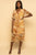 Metallic Gold Multi Abstract Dolman Plisse Midi Dress DRESS ALL IN FAVOR