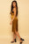 Metallic Gold Satin Lace Trim Midi Dress dress Elenista