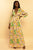 Multi-Colored Floral Satin Cutout Belted Maxi Dress Elenista