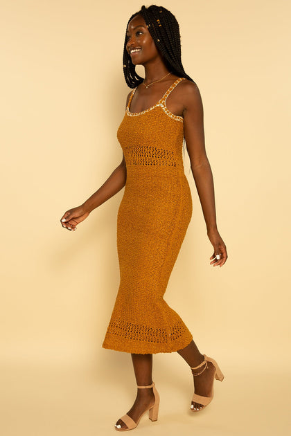 gold knit midi dress GOLDEN HOUR METALLIC KNIT DRESS | CULT MIA