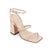 Nude Patent Strappy Ankle Wrap Block Sandals Heels shoes Elenista