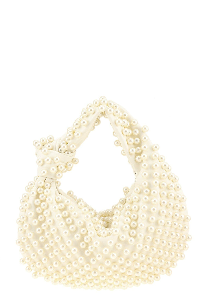 Pearl Pave Ivory Knotted Hobo Clutch Bag Elenista 