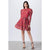 Red Floral Print Mock Neck Mini Dress dress Elenista