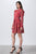 Red Floral Print Mock Neck Mini Dress dress Elenista 