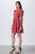 Red Floral Print Mock Neck Mini Dress dress Elenista