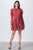 Red Floral Print Mock Neck Mini Dress dress Elenista