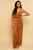Rust Brown Satin Surplice Neck Belted Jumpsuit Jumpsuit Elenista