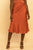 Rust Satin Self-Tie Midi Skirt SKIRT Elenista Clothing 